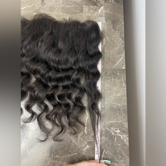 New! 16” Top Quality Raw Virgin Human Hair Bouncy Wave Lace Frontal - Picture 5 of 7